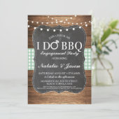 I DO BBBQ Engagement Party Mint Douche Invitation (Debout devant)