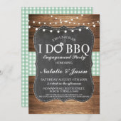 I DO BBBQ Engagement Party Mint Douche Invitation (Devant / Derrière)