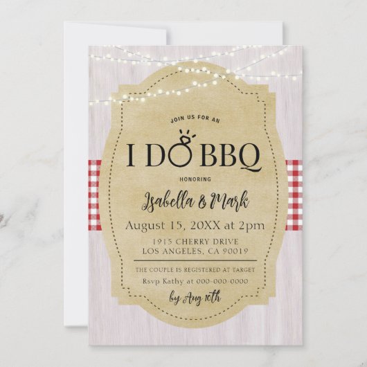 I Do BBQ Barbecue Bridal Shower Invitation (Devant)