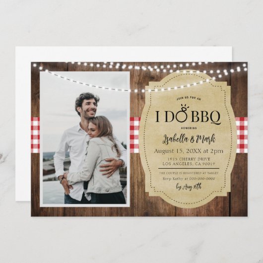 I Do BBQ Barbecue Bridal Shower Invitation (Devant / Derrière)
