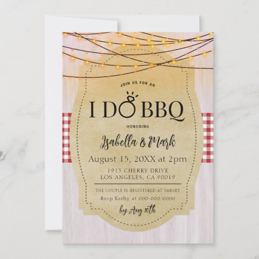 I Do BBQ Barbecue Bridal Shower Invitation (Devant)