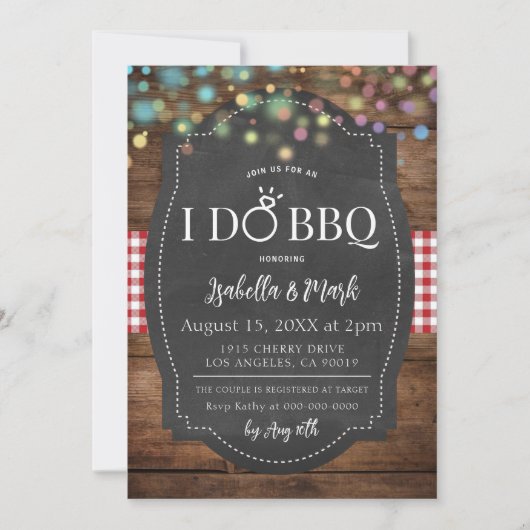I Do BBQ Barbecue Bridal Shower Invitation (Devant)