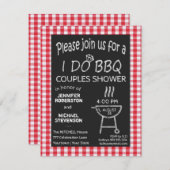 I Do BBQ Chalkboard Couples Shower Kaart (Voorkant / Achterkant)