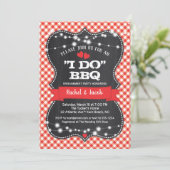 I DO BBQ Couples Co-ed Chalkboard Engagement Party Kaart (Staand voorkant)