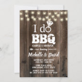 I DO BBQ Couples Shower Rustic Barn Wood Kaart (Voorkant)