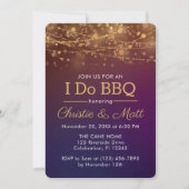 I DO BBQ Dusk Bokeh Engagement Party Kaart (Voorkant)