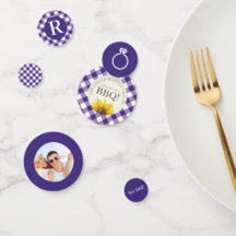 I Do BBQ En vichy Wedding shower Confetti