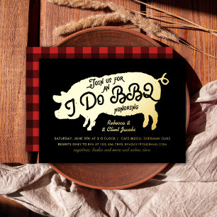 I Do BBQ Engagement Party Black Gold Folie Uitnodiging