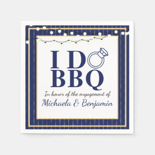 I Do BBQ Engagement Party Couples Shower Napkins Servet