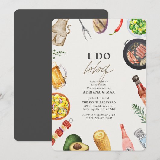 I Do BBQ Engagement Party Kaart (Voorkant / Achterkant)
