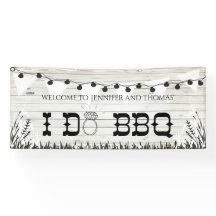 I Do BBQ Houten Textuur Aangepaste 2.5' x 6' Banne
