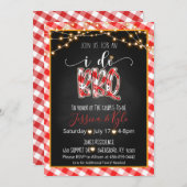 I Do BBQ Invitation - Gingham Kaart (Voorkant / Achterkant)