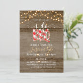 I Do BBQ Invitation - Rustic Gingham Kaart (Staand voorkant)