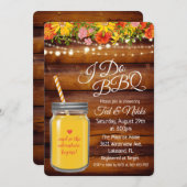 I Do BBQ Mason Jar Couples Douche Invitation (Devant / Derrière)