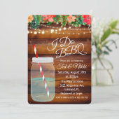 I Do BBQ Mason Jar Couples Douche Invitation (Debout devant)