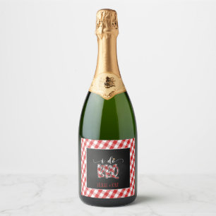 I Do BBQ Mousserende Wijn Label - Rood - Aangepast Sparkling Wijnetiket