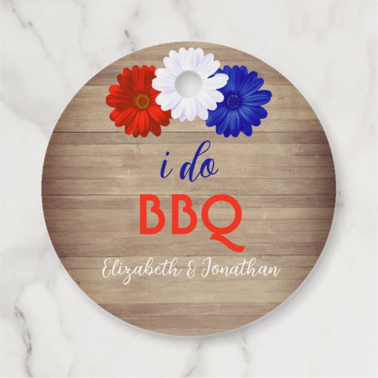I Do BBQ Patriotic Floral Bedankjes Labels (Achterkant)
