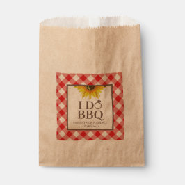 I Do BBQ Red Gingham and Sunflower Bedankzakje