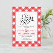 I Do BBQ Red Plaid Party Bridal Shower Invitation (Debout devant)
