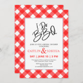 I Do BBQ Red Plaid Party Bridal Shower Invitation (Devant / Derrière)