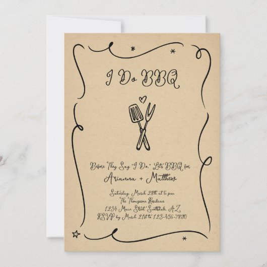 I Do BBQ Rehearer Dîner Invitation (Devant)