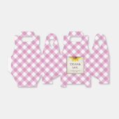 I Do BBQ Roze Gingham Sunflower Favor Box Bedankdoosjes (Uitgevouwen)