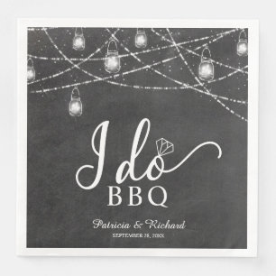 I Do BBQ Rustic Engagement Party Chalk Servet