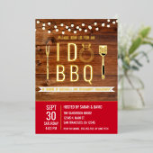 I Do BBQ Rustic Engagement Party Couples Shower Folie Uitnodiging (Staand Voorkant)