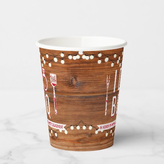 I Do BBQ Rustic Engagement Party Couples Shower Papieren Bekers (Links)