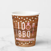I Do BBQ Rustic Engagement Party Couples Shower Papieren Bekers (Voorkant)