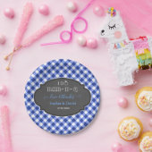 I DO BBQ Rustic Gingham Chalk Verloving Papieren Bordje (Feest)