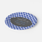 I DO BBQ Rustic Gingham Chalk Verloving Papieren Bordje (Gekanteld)