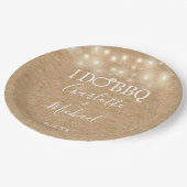 I Do BBQ Rustic Kraft String Lights Verloving Papieren Bordje (Gekanteld)