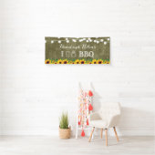 I DO BBQ Sunflower Burlap Wedding Engagment Banner (Insitu)