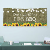 I DO BBQ Sunflower Burlap Wedding Engagment Banner (Beurs)
