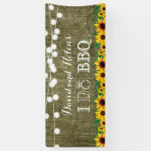 I DO BBQ Sunflower Burlap Wedding Engagment Banner (Verticaal)