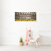 I DO BBQ Sunflower Rustic Wood Wedding Engagment Spandoek (Insitu)