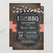 I DO BBQ Uitnodiging Rustic Wedding Engagment (Voorkant / Achterkant)