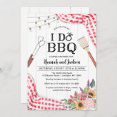 I Do BBQ Uitnodiging voor Koppels Douche met Rood (Voorkant / Achterkant)