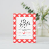 I Do BBQ Vrijgezellenfeest Red Pset Party Briefkaart (Staand voorkant)