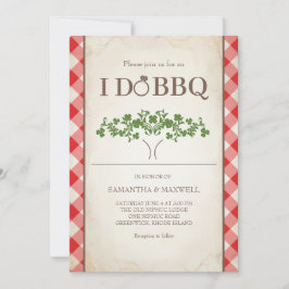I Do BBQ Wedding Invitations Red Gingham Pattern Kaart