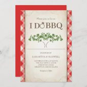 I Do BBQ Wedding Invitations Red Gingham Pattern Kaart (Voorkant / Achterkant)