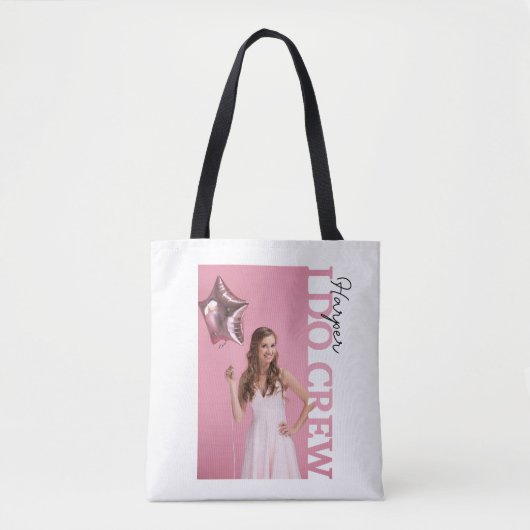 I Do Crew Bride Party Photo Tote Bag | Personalise (Devant)