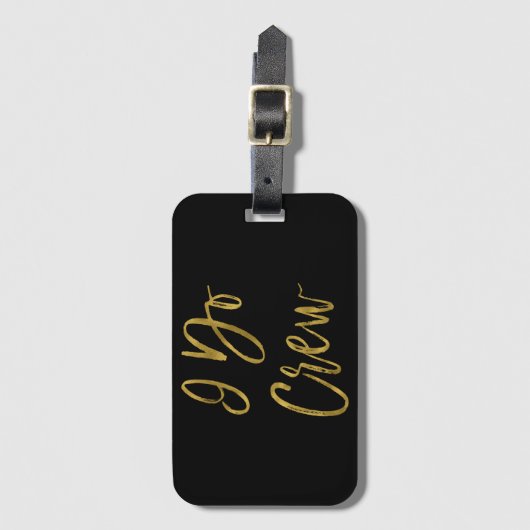 I Do Crew Bridesmaid Gold Folie Bagagetas Label Bagagelabel (Voorkant (verticaal))