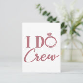 I Do Crew - Bruidsfeest Bruiloft Briefkaart (Staand voorkant)