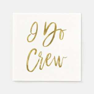 I Do Crew Faux Gold Folie en Wit Servetten
