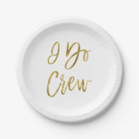 I Do Crew Faux Gold Folie en Witte Borden