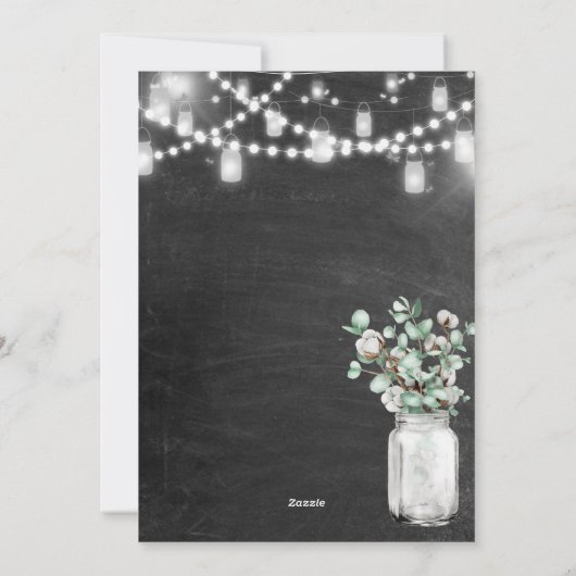 I DO Eucalyptus Mason Jar Invitation Fiançailles (Dos)