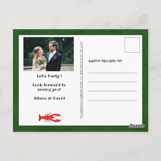 I DO Fiançailles Photo Seafood Party Invitation (Dos)