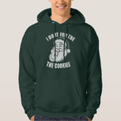 I Do It For The Cookies Funny Santa Hoodie (Voorkant)